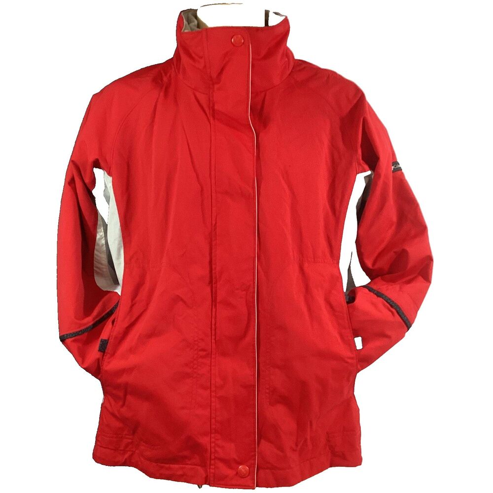 Columbia Winter Jacket Sherpa-Lined Removeable Womens Sz Medium Red/Gray No Hood